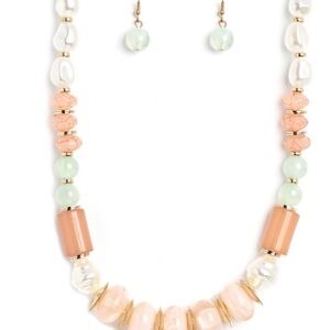 Elegant Multi-Color Beaded Necklace and Earring Set